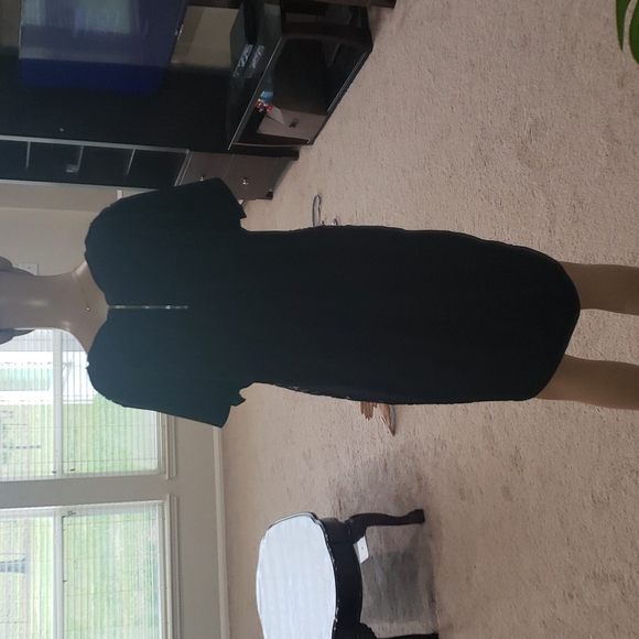 Calvin Klein L edgy shift dress sequin front little black dress - Picture 7 of 16